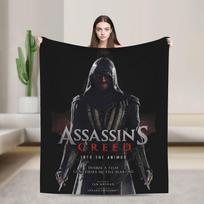 A-Assassins Game C-Creeds Fashion Flannel Blanket Warm Soft Bedding Throws for Home Decor Airplane Bedspread Sofa Bed Cover Size: 75*100cm, Weight: 230 GSM black