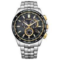 Laikrodis „Citizen“ fotovoltinis radijo laikrodis, atsparus vandeniui „HINODE Collection Limited“ modelis Auksinis juodas sidabras [Citizen] Eco-Drive CB5879-53E vyriškas juoda