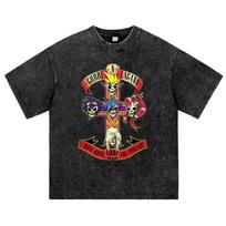 Anime Tengen Toppa Gurren Lagann Kamina Funny Manga Graphic Print T-Shirt Men Women Vintage Washed Oversized Top Summer New Tee 150 black
