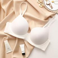 Didelio dydžio apatinis trikotažas moterims Besiūlė liemenėlė Push Up Sexy Thin Cup Medvilninė liemenėlė Patogus apatinis trikotažas moteriškas CDE puodelio apatinis trikotažas 90E balta