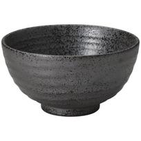 Yamashita Kogei Ryžių dubenėlis Juodas 12,3×6,5cm Ibushi Juodas Rokubei Apvalus didelis dubenėlis gray