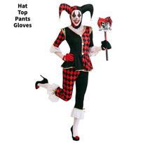 Žaidimo tema Džokerio kostiumas moterims, suaugusiems, Helovino Cosplay, su tampriu audiniu, pasirodymams Red Adult,M black