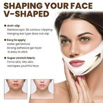 V Line Lifting Face Mask – Chin Up Patch for Double Chin Reducer, Firming & Moisturizing – V Shaped Slimming Face Mask with Gel Pads for Tightenin beige