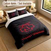 Bedding Set 1 Duvet Cover 2 Pillowcases Rammstein Print Soft Bed Linen Bedroom Decor 135cmx200cm brown