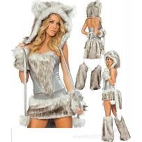 Cosplay Helovino vakarėlio kostiumas, leopardinio rašto vilkas su didele uodega, žaidimo kostiumas, Katwoman vaidmenų žaidimo uniforma Average size brown