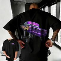 202526 Summer Disney Cars Lightning McQueen Cartoon Pattern 100 Cotton Printed Tshirt Comfortable Breathable Mens Clothing XL gray