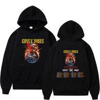 Guns N Roses Tour 2025 Hoodie Fashion Rock Band Streetwear Men Women Vintage Casual Hoodies Unisex High Quality Fleece Pullover 3XL brown