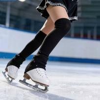 Figure Skating kojinės Be pėdų megztos ilgos aulinukų apdangalai Patogūs kojų šildytuvai Apsauga Black black