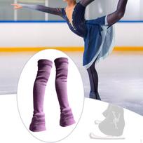 Figure Skating kojinės Be pėdų megztos ilgos aulinukų apdangalai Patogūs kojų šildytuvai Apsauga Purple gray