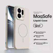 NEYAA Oppo Find X9 Case Full Coverage Ultra-Thin Skin-Feel Magnetic Charging Liquid Silicone Shockproof Simple Unisex Antique White