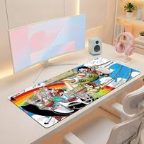 One Piece Straw Hat Pirates Gaming Mouse Pad Large Rubber Keyboard Desk Mat With 2MM Stitched Edge Design 30cmx60cm(11.8x23.6inch) white