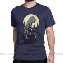 Knight Artorias And Sif Dark Souls T-Shirt Men 100% Cotton T Shirt Praise The Sun Bloodborne Game Short Sleeve Tee Plus Size L black