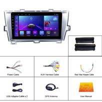 REAKOSOUND Android 2 Din 9 colių automobilinis radijas, skirtas Toyota Prius 09-13 kairiajam titano GPS navigacijos Wi-Fi veidrodžio jungtis Bluetooth FM radijas galinis vaizdas 9''-1+32CP balta