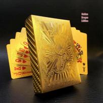 Gold Foil Black Plastic Playing Cards - Waterproof, Wear-Resistant PVC for Dou Dizhu Entertainment brown