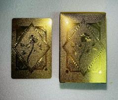 Gold Foil Black Plastic Playing Cards - Waterproof, Wear-Resistant PVC for Dou Dizhu Entertainment brown