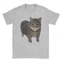 Oiia Oiia Dynamic Cat Model Tshirt Fun Brainrot Cotton Top Fan Gift Printed Tshirt Unisexs Casual Street Style S gray