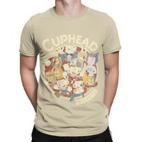 Cuphead Gaming Graphic Tee Funny 100 Cotton TShirt Cuphead Tops Tees For Unisex S beige