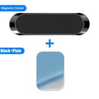 Magnetinis automobilio telefono laikiklis prietaisų skydelio mini juostelės formos stovas skirtas iPhone Samsung Xiaomi metalinis magnetas GPS automobilio laikiklis sienai juoda