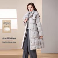 Snowflying Women's Winter Hooded Down Jacket 2XL (175/96A) white