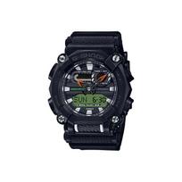 CASIO Vyriškas Juodas Laikrodis su Skystųjų Kristalų/Analoginiu Dvigubu Ekranu Serija GA-900E-1A3 GA-900E-1A3 Black Regular Watch Box black