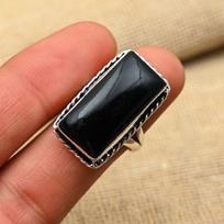 Black Onyx  Gemstone Jewelry Handmade 925 Sterling Silver Ring For Wedding Gift 12 black