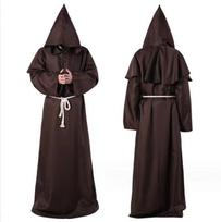 Helovino Cosplay Kostiumas Viduramžių Vienuolio Kostiumas Vienuolio Chalatas Būrėjo Kostiumas Kunigo Chalatas COS Kostiumas Scenos Kostiumas M kava