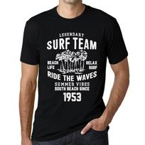 Men’s Vintage Tee Shirt Graphic T Shirt Surf Team 1953 Deep Black L juoda