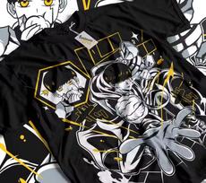 Mashle T-shirt, Magic Mash Cream Puff Kawai Anime Shirt, Men and Women Summer Pure Cotton Comfortable Loose and Fashionable Top L gray