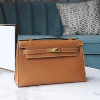 New Kelly bag palm pattern cowhide shoulder portable fashion leather small square bag women silver buckle black