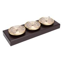 Barometer Thermometer Hygrometer Wood Inlay Wall Mounted 3 in 1 Weather Gauge for Family Office Use beige