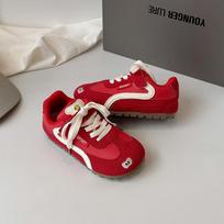 Kids Casual Sports Sneakers Breathable Lightweight Velcro Shoes 29 raudona