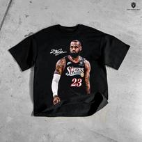 LeBron The Final Act Tee, Basketball King Graphic T-Shirt XL gray