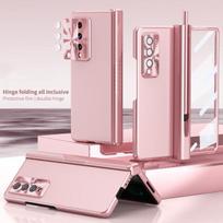 Madingas tvirtas apsauginis stiklinis dėklas, skirtas Samsung Galaxy Z Fold 4 5g Fold4 Fold3 Fold 3 S rašiklio laikiklis, atsparus smūgiams dangtelis for Samsung Z Fold 3 rožinė