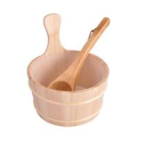 4L Wooden Sauna Bucket & Ladle Set for Dry Steam Rooms