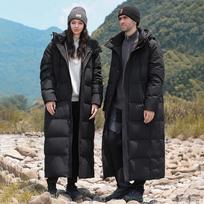 Itin ilgas naujas žąsų pūkas rudeninis ir žieminis laisvalaikio korėjietiško stiliaus striukė vyrams ir moterims 2XL black