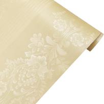 Yellow Floral Peel and Stick Wallpaper Striped Self Adhesive Wallpaper Damask Removable Contact Paper for Drawer Liner Cabinets 1mx45cm beige