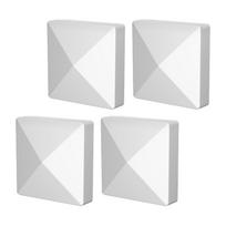 4 Pyramid Post Caps Covers, Fence Toppers Replaces Waterproof Deck White Posts white