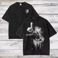 Attack on Titan Levi Ackerman Oversized Acid Wash T-Shirt 150