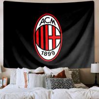 1PC Ac Milan Logo Design Tapestry, Unique Design Tapestry, Wall Decor for Bedroom,Livingroom, Playroom,Heartwarming Fan Holiday Gifts 150cmx200cm