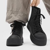 High-top shoes men's minimalist big head milk fragrance baseplate shoes platform derby shoes men's commuter casual leather shoes 44 gray