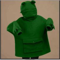 Women's frog sweater women's velvet medium and long cute hooded jacket top 3XL black