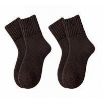 2/5Pcs Fleece Lined Crew Socks Ribbed Cuff Terry Socks Gifts Warm Socks  Men's and Women's Coffee black