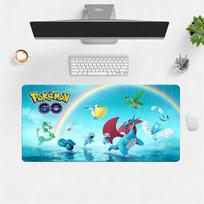 Pokemon GO Flying Type Salamence Rayquaza Scene Extended Gaming Mouse Pad Large Desk Mat 30x80x0.2cm black
