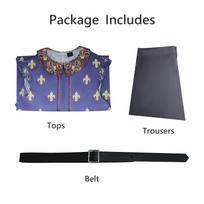 Shrek cosplay costume Prince Charming Costume Coat Pant Full Suit Halloween Outfit XXL mėlyna