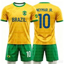2026 Specialus Neymar 10 ir VINI JR Futbolo Marškinėlių ir Šortų Rinkinys, Galima įsigyti tik Viršutinę Dalį, Brazilijos Gerbėjams 2 dalių Rinkinys Vasarai Vaikams 110CM