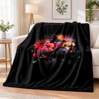 Miraculous Ladybug Flannel Throw Blanket Soft Warm Cozy For Sofa Bed Indoor Home Bedroom Use 100cmx150cm