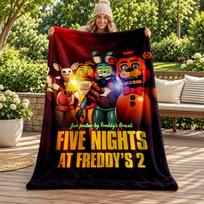 Five nights at freddy blanket Flannel Blanket Soft Cozy Plush Throw for Sofa Bed Lightweight Home Decoration Gifts for Christmas various holidays 100cmx150cm
