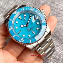 Tandorio 40mm Diver Men Watch 200m Waterproof fit NH35 Automatic Movement Light Blue Bezel Sapphire Mechanical Watch Jubilee glass back