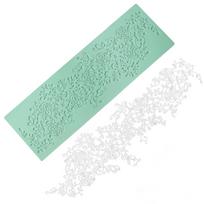 18-Inch Flexible Silicone Lace Mold: Food-Grade Non-Stick Surface - Edible Lace Pattern Mat for Cake Decorating Supplies for Cake Decorators Bakers blue mėlyna