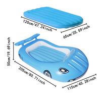 Car Shaped Kids Inflatable Bed, Comfortable Toddler Air Mattress, Vacation Home Sleeping Pad mėlyna